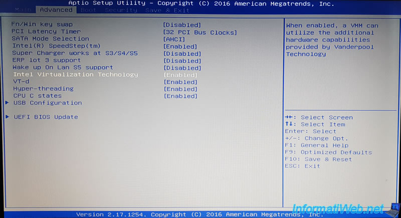 Screenshot of BIOS