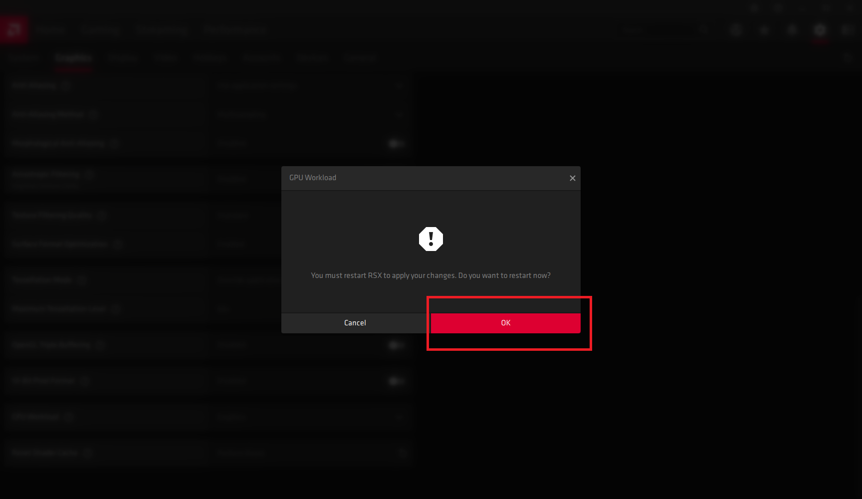 screenshot of clicking okay