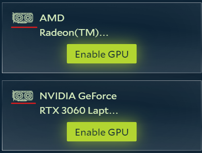 example of GPUs in the Performance tab