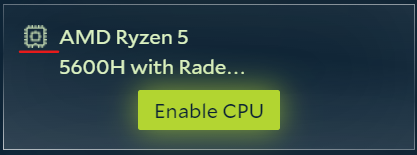 example of CPUs in the performance tab