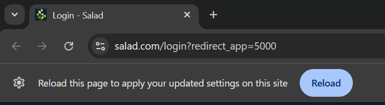 Screenshot of Chrome tab reload prompt